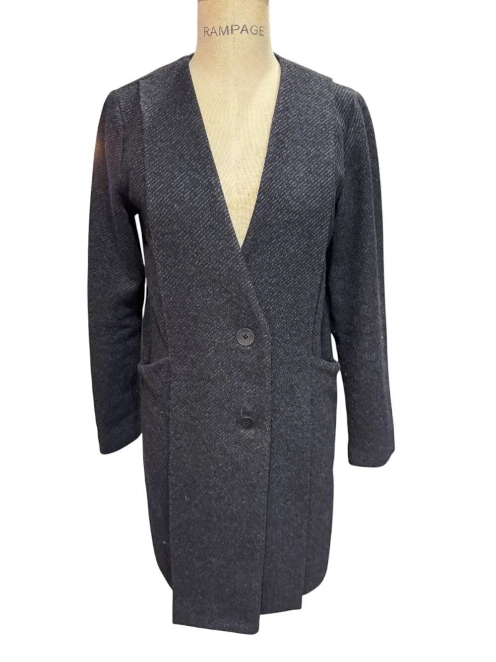 Kate Spade Saturday Wool Blend Coat Black Minimalist Chic Tailored